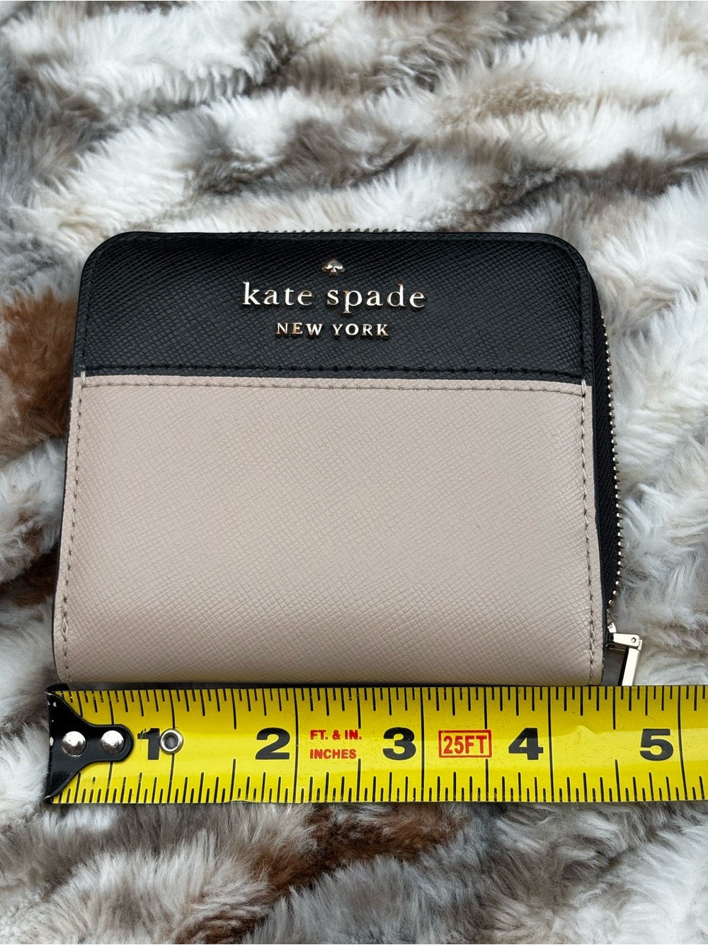 kate spade Two-Tone Black and Taupe Zip Around Wallet